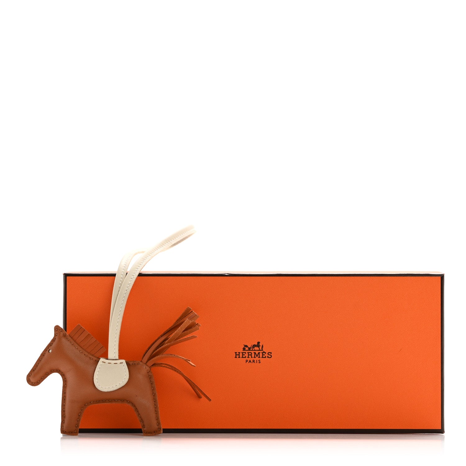 Hermes Milo Lambskin Grigri Rodeo Horse Bag Charm PM Craie Gold Pain D'epice Epice 5 of 5