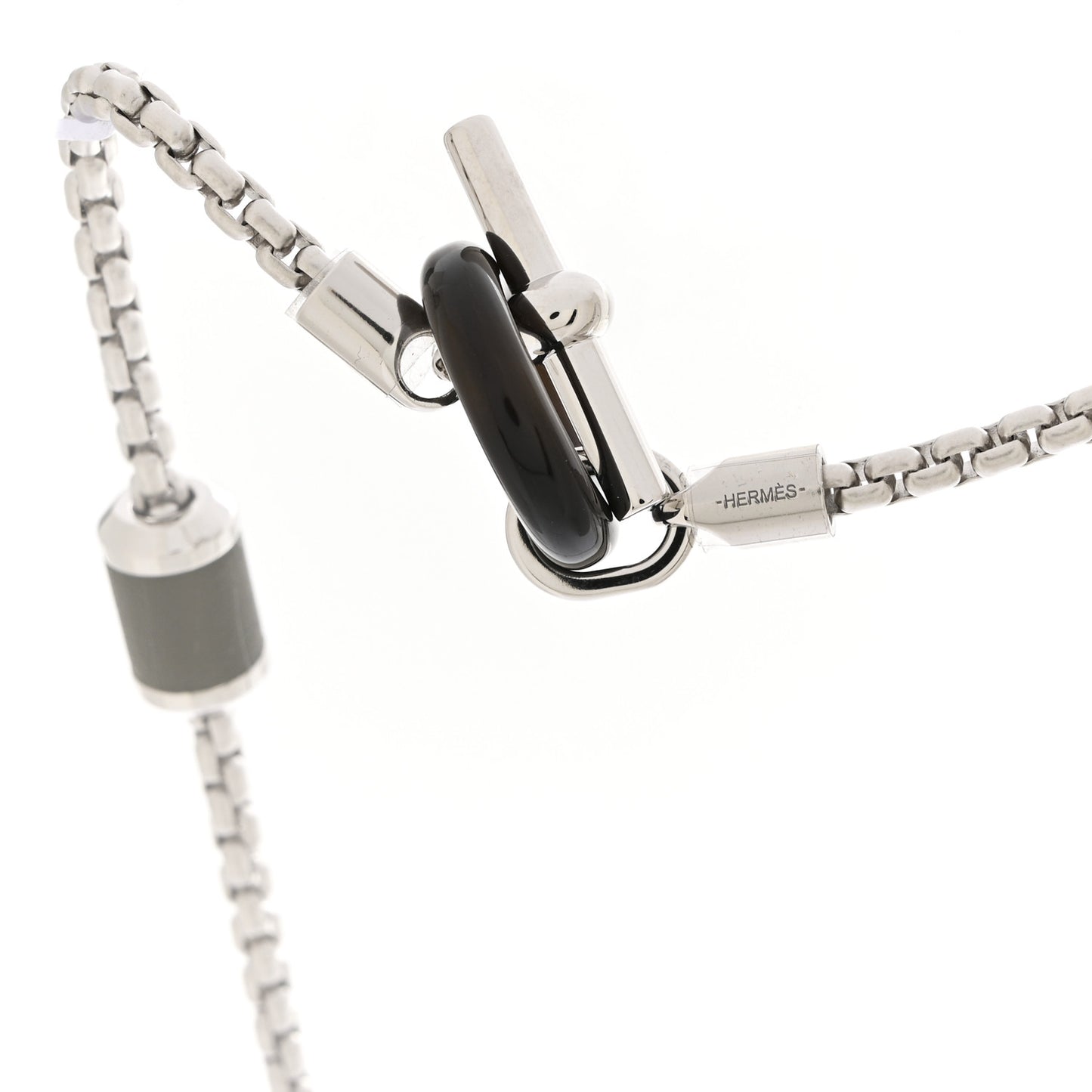 Palladium Buffalo Horn Swift Meli-Melo Necklace Vert Veronese Bleu Saphir