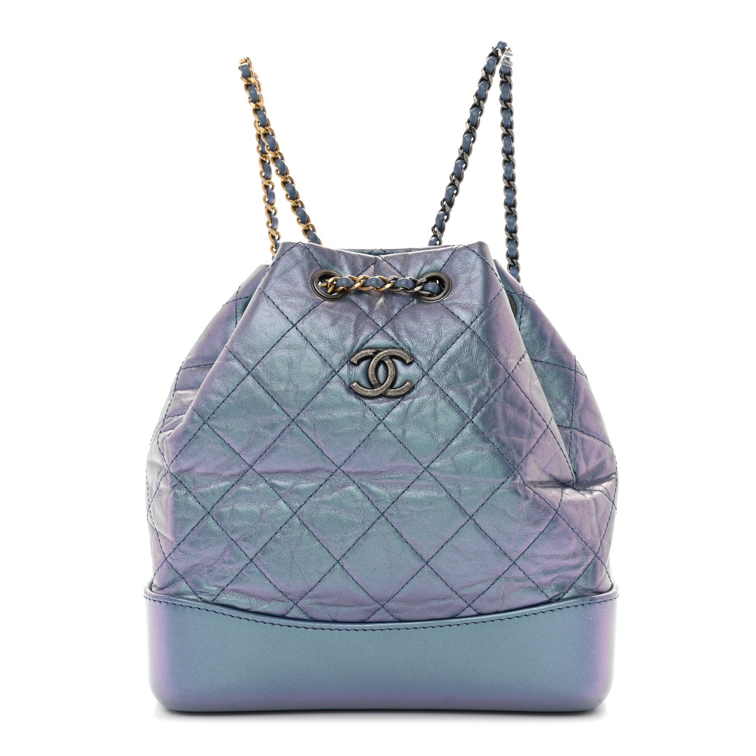 Chanel Iridescent Lambskin Calfskin Small Quilted Gabrielle Backpack Light Purple 1 of 12