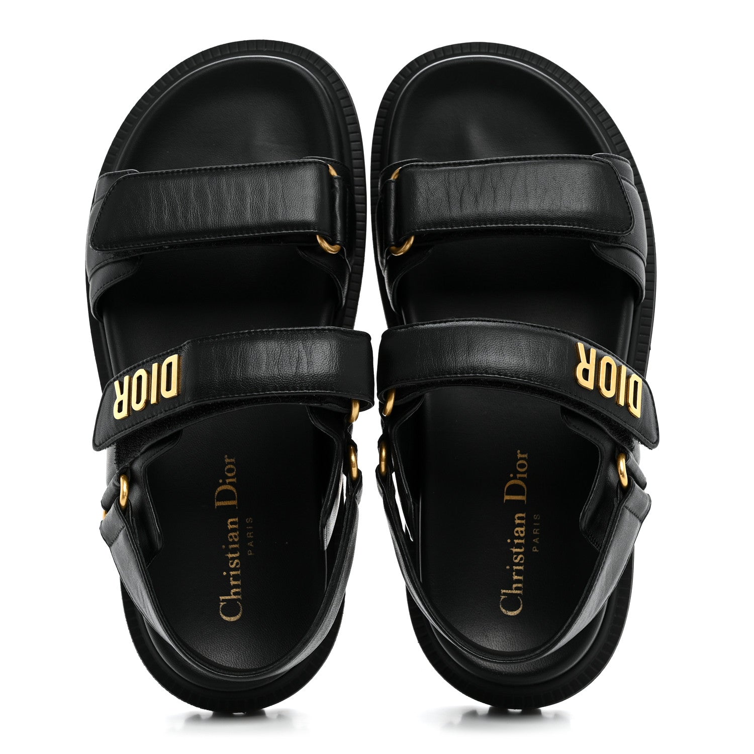 Christian Dior Lambskin Dioract 10mm Sandals 37 Black 5 of 9