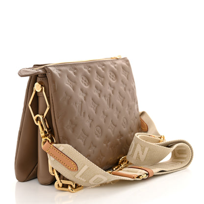 Louis Vuitton Lambskin Embossed Monogram Coussin PM Taupe 3 of 9