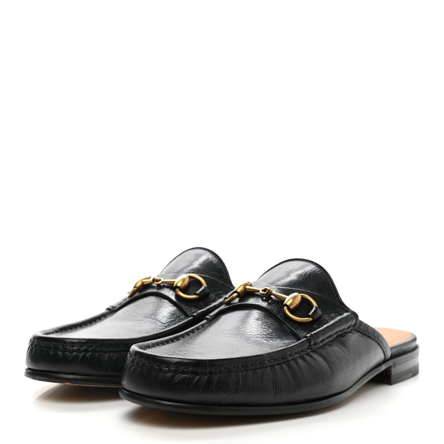 Goatskin Mens Horsebit Slippers 8.5 Black