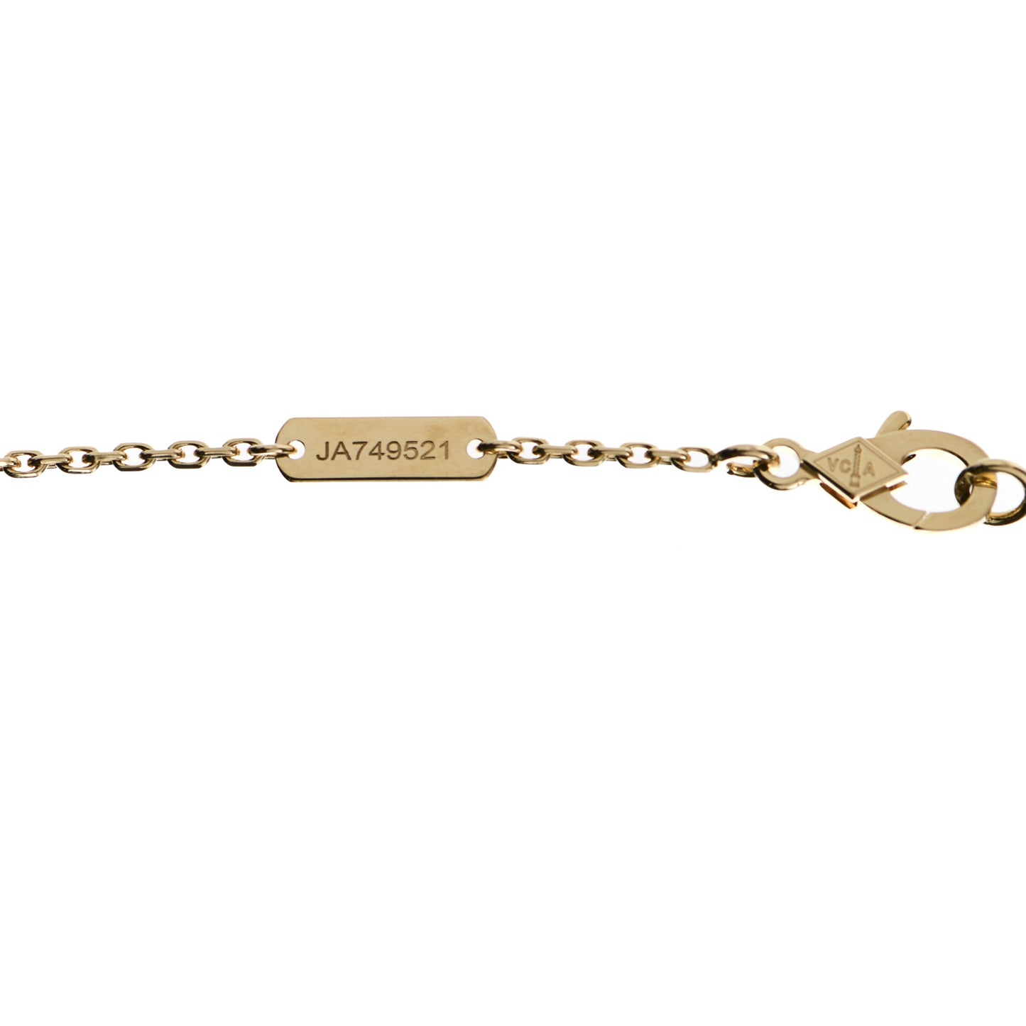 18K Yellow Gold Mother of Pearl Vintage Alhambra Pendant Necklace