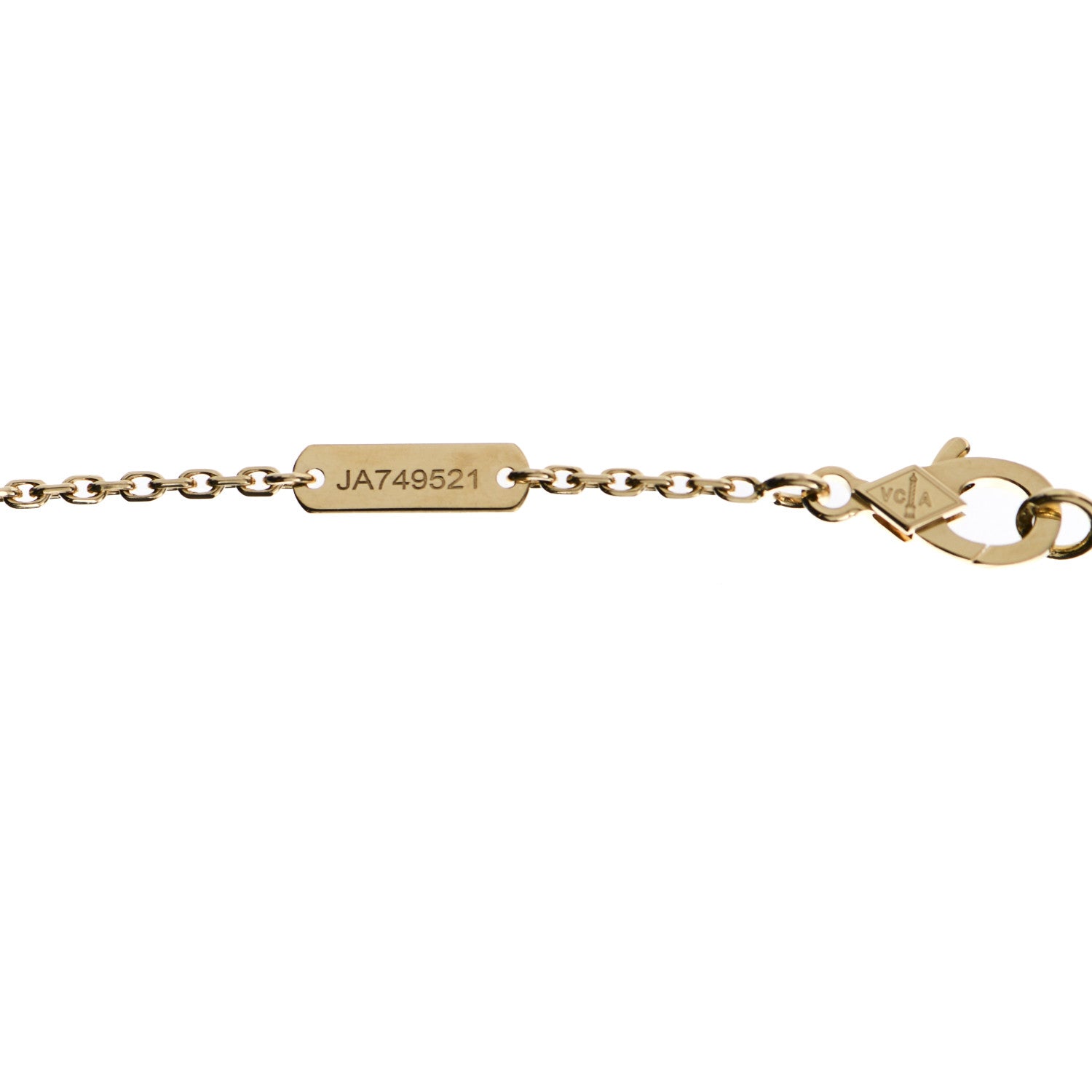 Van Cleef & Arpels 18K Yellow Gold Mother of Pearl Vintage Alhambra Pendant Necklace 6 of 6