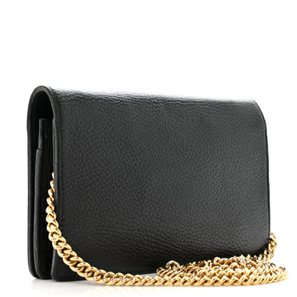 Gucci Calfskin Mini GG Marmont Chain Wallet Black 3 of 16