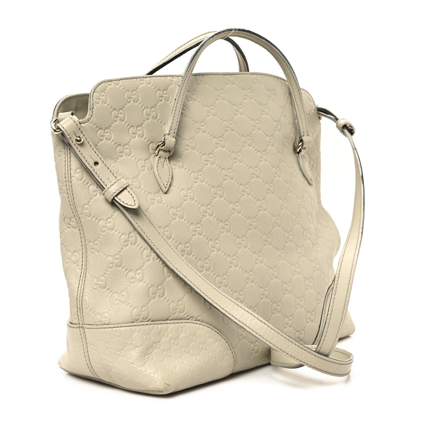 Guccissima Medium Bree Foldover Tote Off White