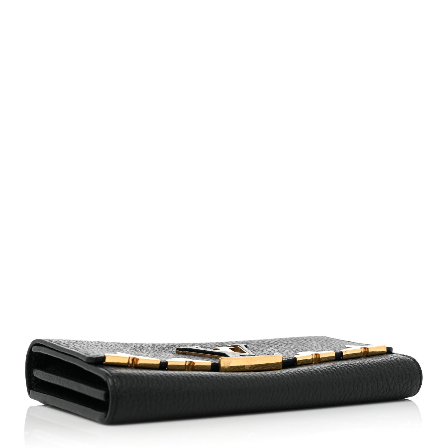 Taurillon Embellished Capucines Long Wallet Black
