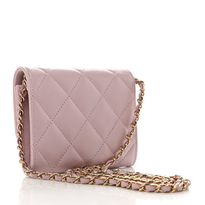 Chanel Caviar Quilted Coco Candy Card Holder On Chain Light Pink 3 of 8