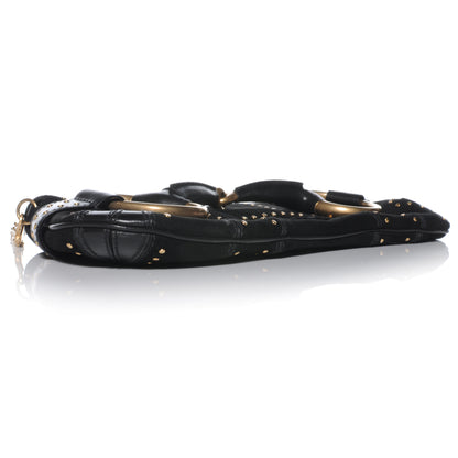 Gucci Suede Studded Horsebit Clutch Bag Black 4 of 7