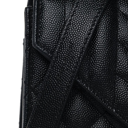 Saint Laurent Grain De Poudre Textured Mixed Matelasse Triquilt Medium Monogram Satchel Black 8 of 13