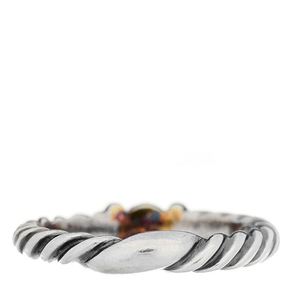 David Yurman Sterling Silver 14K Yellow Gold Pearl Metro Cable Ring 52 6 3 of 4