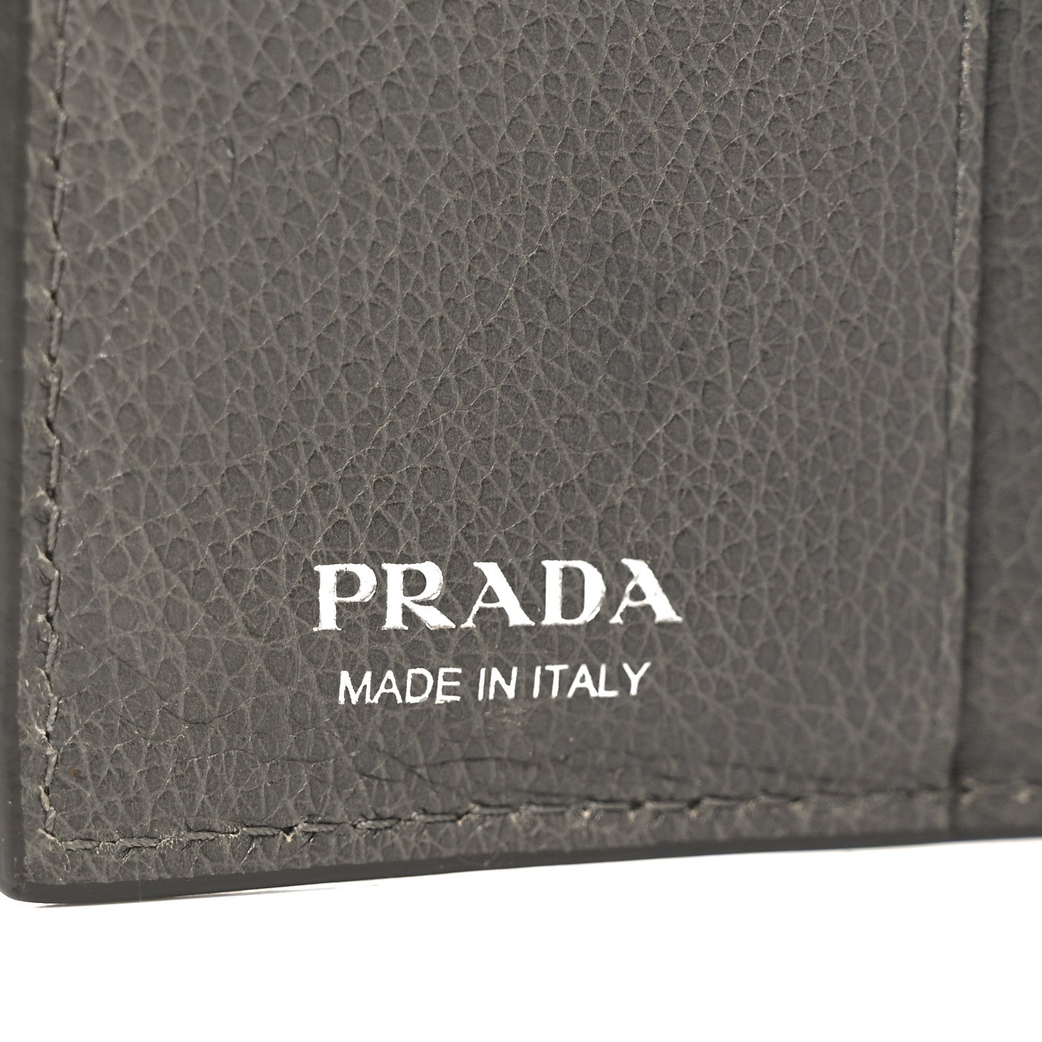Prada Glace Calfskin City Calfskin Etiquette Compact Wallet Marine Astrale 6 of 7