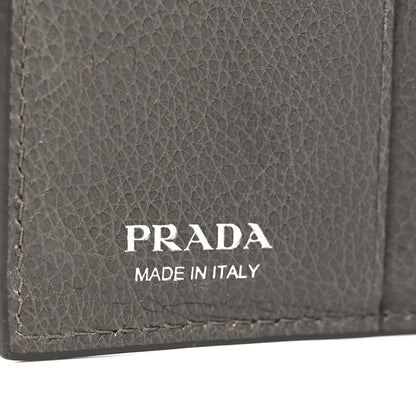 Prada Glace Calfskin City Calfskin Etiquette Compact Wallet Marine Astrale 6 of 7