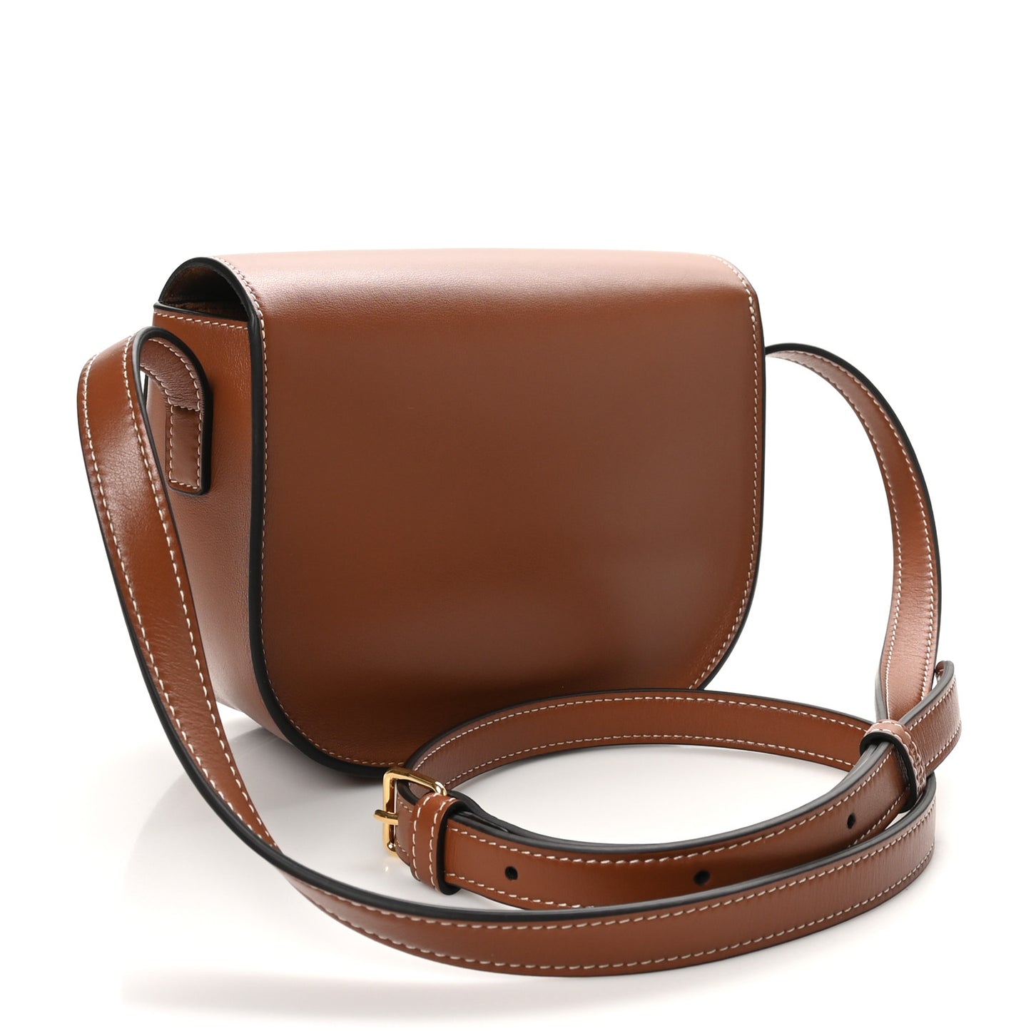 Smooth Calfskin Cuir Triomphe Folco Crossbody Bag Tan