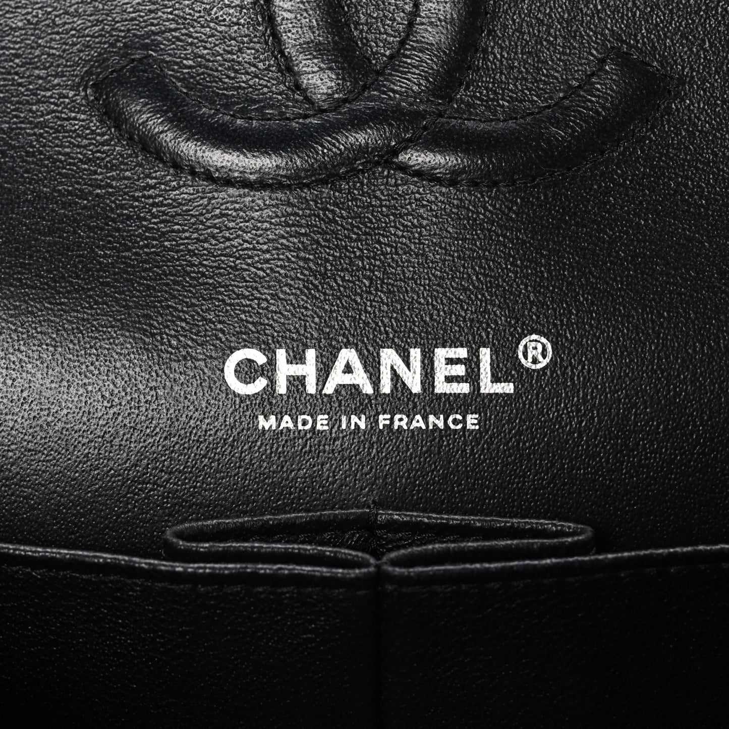 Patent Quilted Medium Double Flap Black