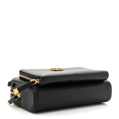 Christian Dior Grained Calfskin Caro Double Pouch Black 4 of 10