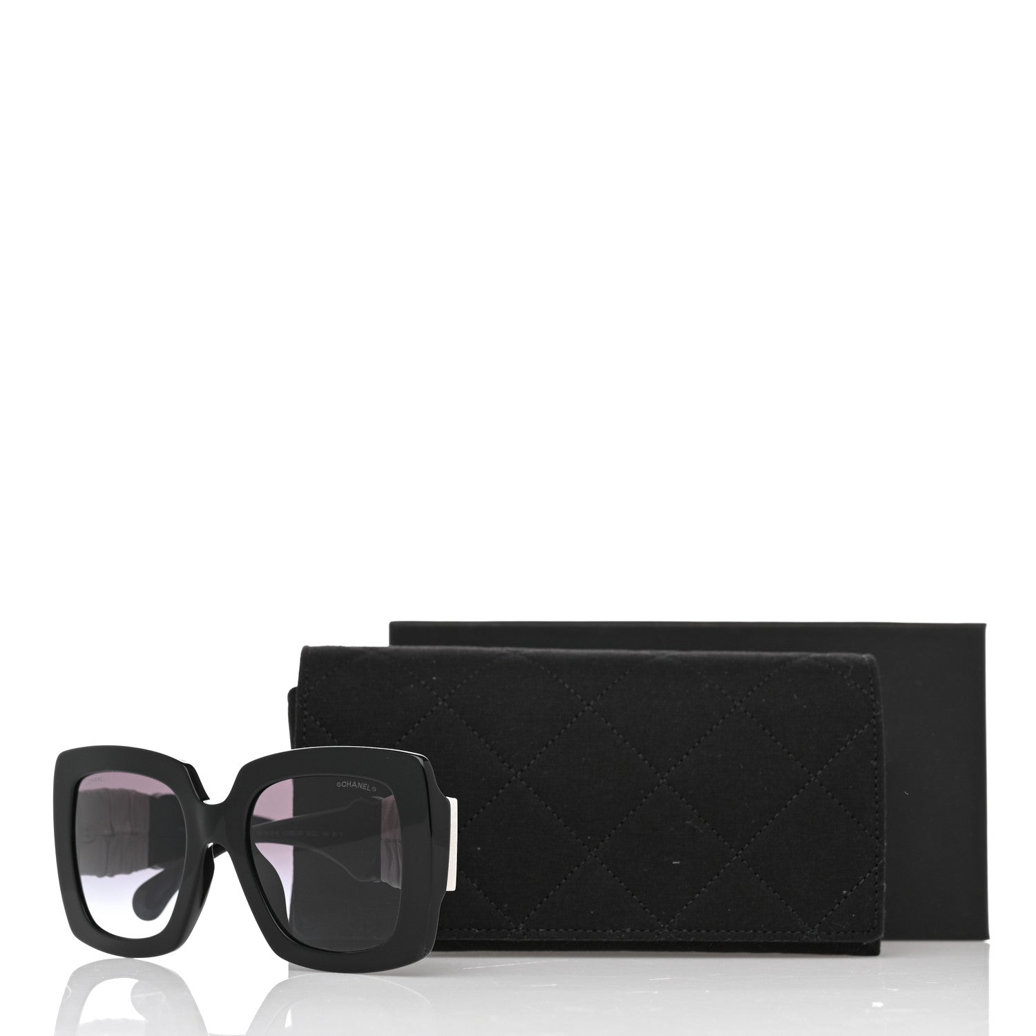 Chanel Acetate Calfskin Square Sunglasses 5474-Q-A Black White 8 of 8