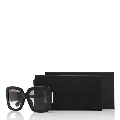 Chanel Acetate Calfskin Square Sunglasses 5474-Q-A Black White 8 of 8