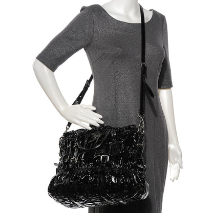Prada Vernice Gaufre Tote Black 2 of 9