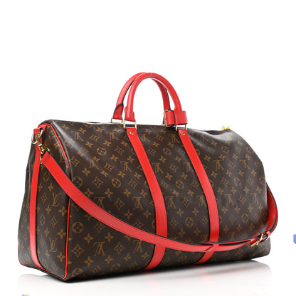Louis Vuitton Calfskin Monogram Keepall Bandouliere 50 Coquelicot 3 of 10