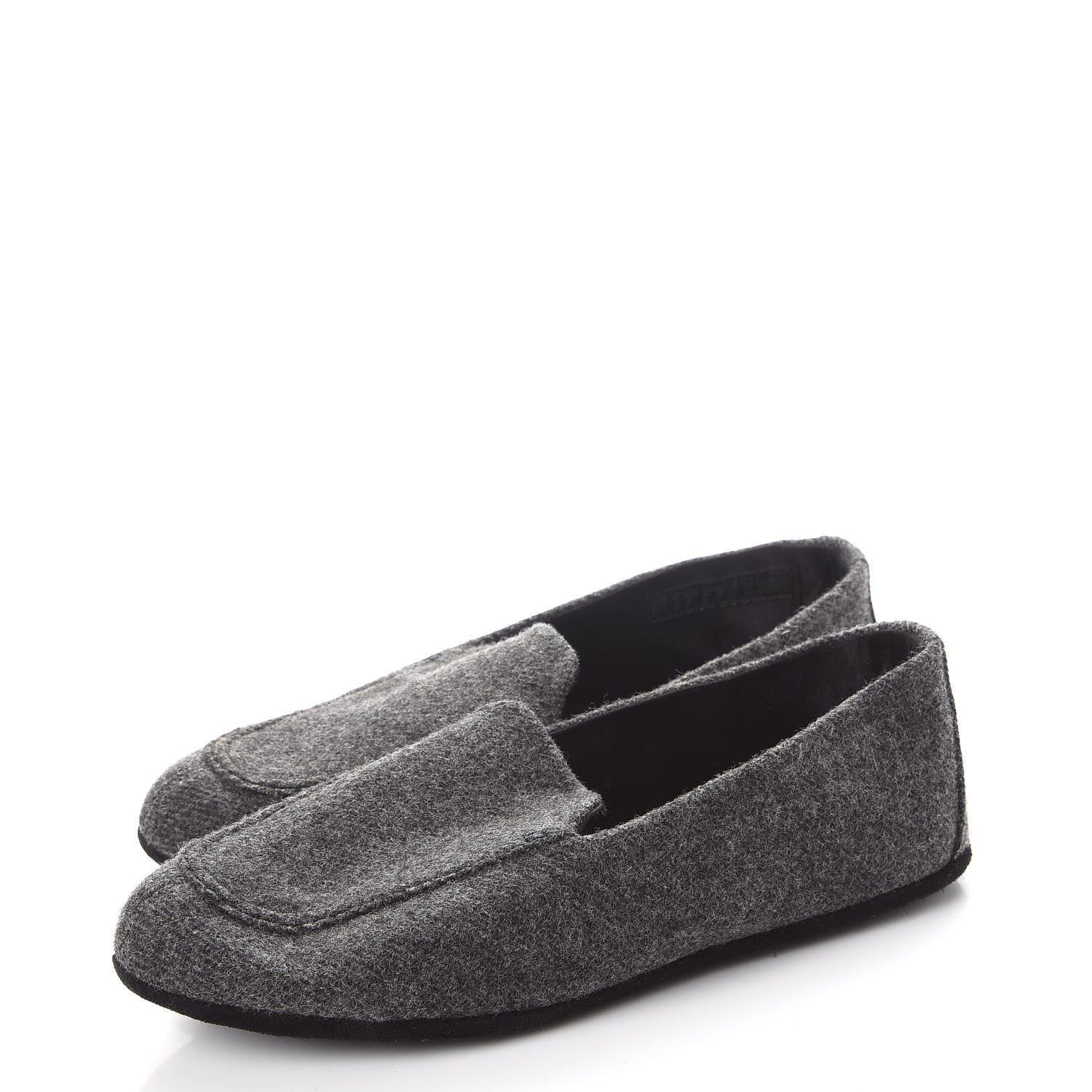 Prada Felt Slippers Loafers 37 Anthracite 3 of 12
