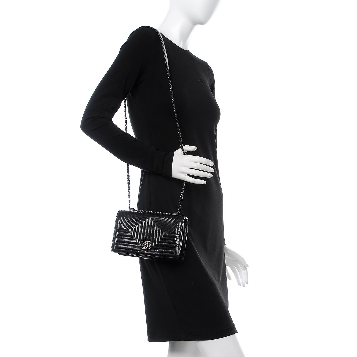 Chanel Glazed Calfskin Quilted Small Korean Garden Flap Black 2 of 9