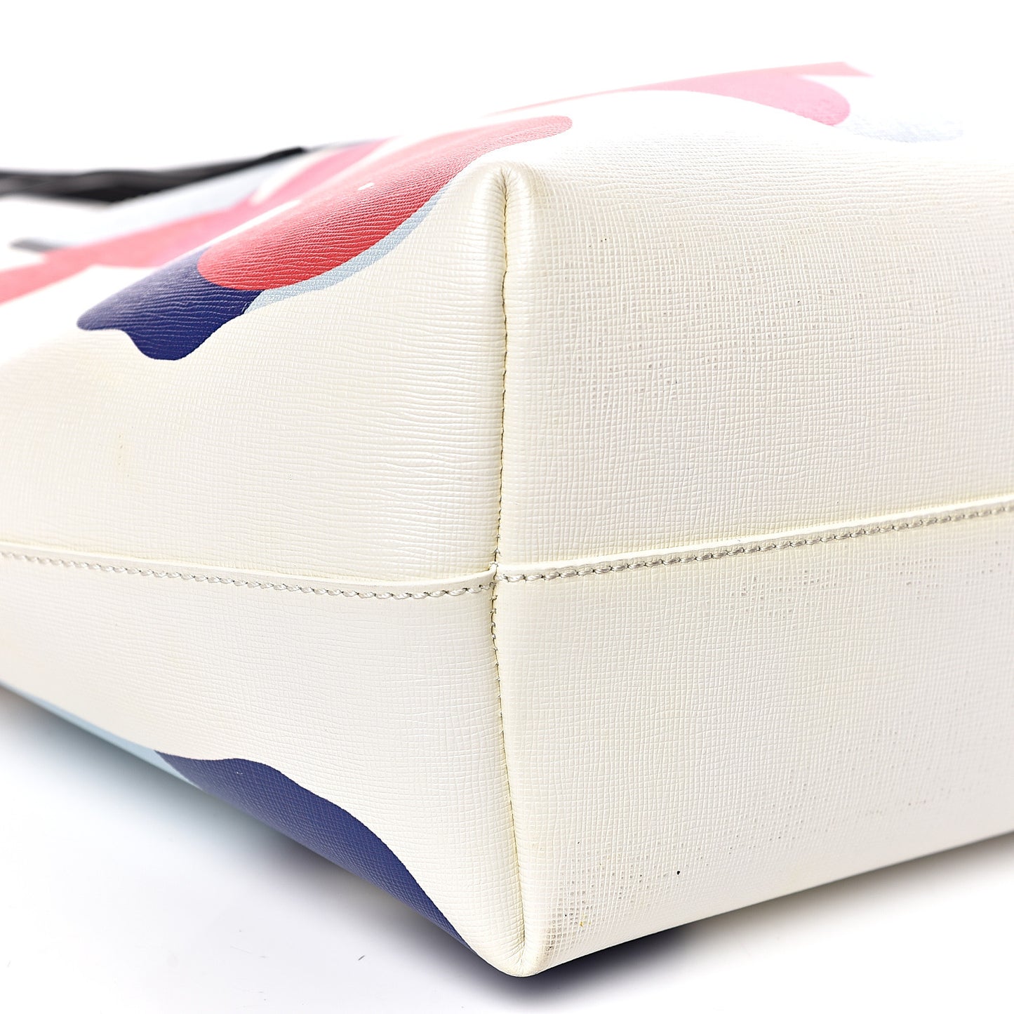 Vitello Elite Roma Print Signature Roll Tote White Multicolor
