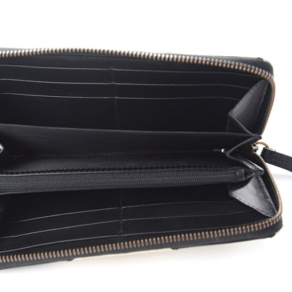 Gucci Calfskin Matelasse GG Marmont Zip Around Wallet Black White 4 of 7