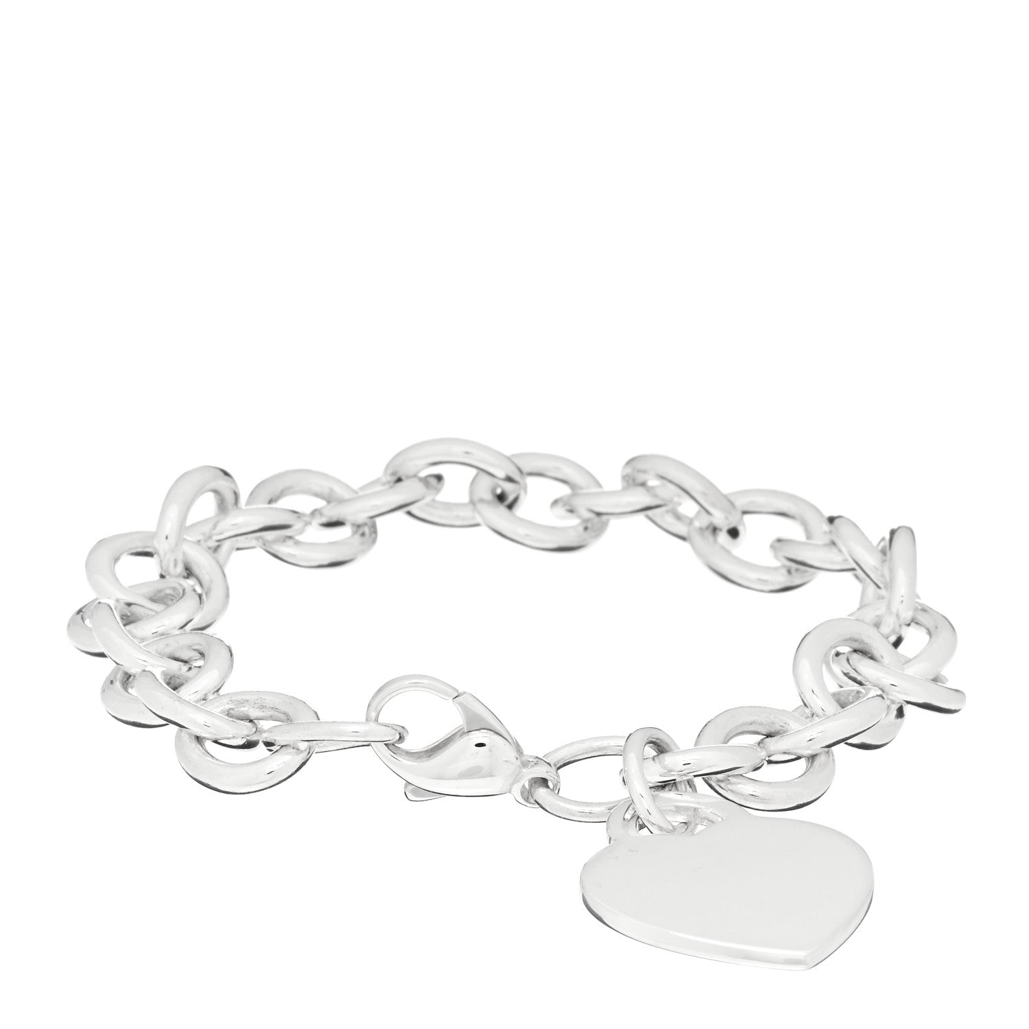 Tiffany Sterling Silver Heart Tag Charm Bracelet 1 of 4