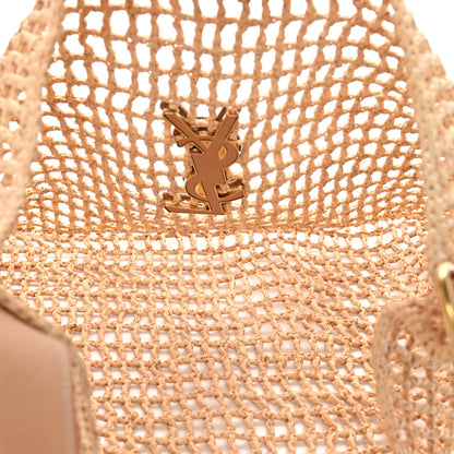 Saint Laurent Raffia Calfskin Oxalis Shoulder Bag Naturale Vintage Brown 5 of 10