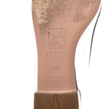 Prada Metallic Calfskin Bow Ballet Flats 39.5 Silver 8 of 12