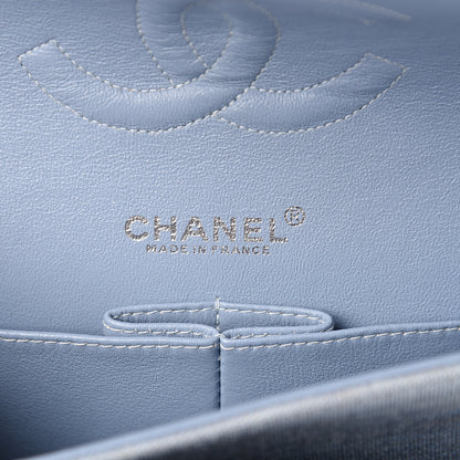 Chanel Jersey Quilted Medium Double Flap Light Blue 5 of 10