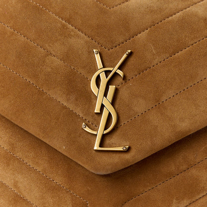Saint Laurent Suede Y Quilted Monogram Medium Loulou Chain Satchel Cinnamon 9 of 11
