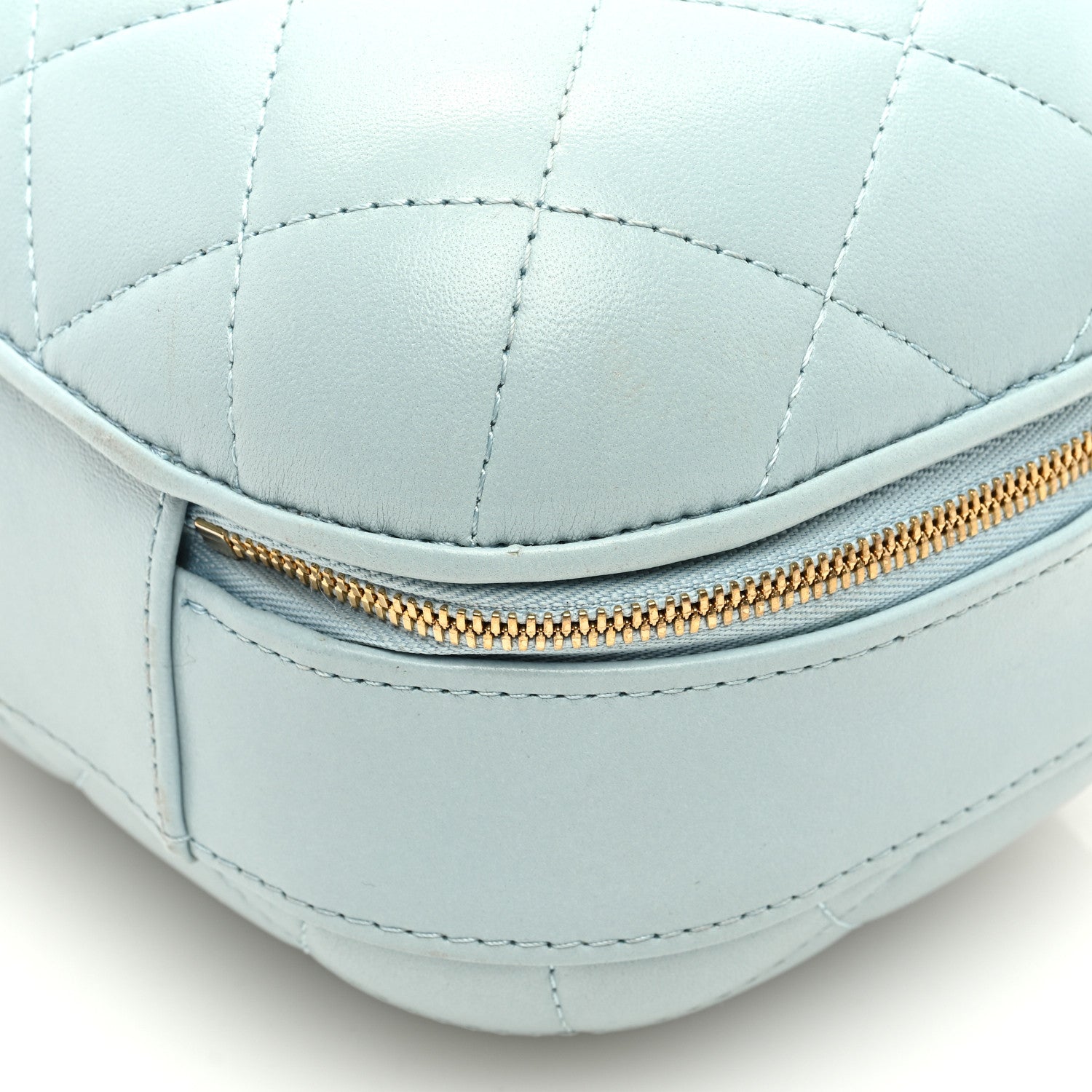 Chanel Lambskin Quilted Small CC Bubble Vanity Case With Chain Light Blue 10 of 10