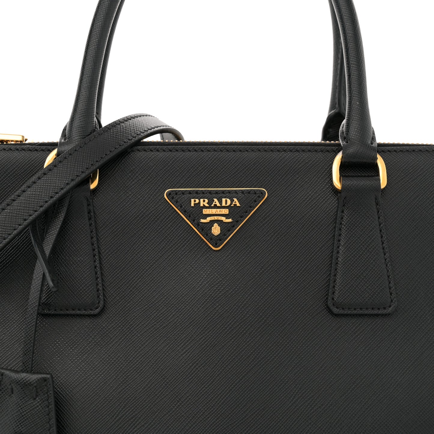 Saffiano Lux Large Galleria Double Zip Tote Black