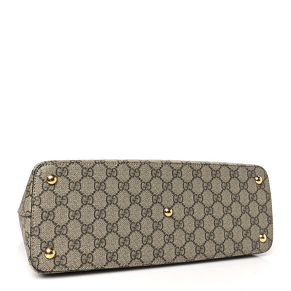 Gucci GG Supreme Monogram Small Zip Top Tote Beige Tuscany 4 of 9
