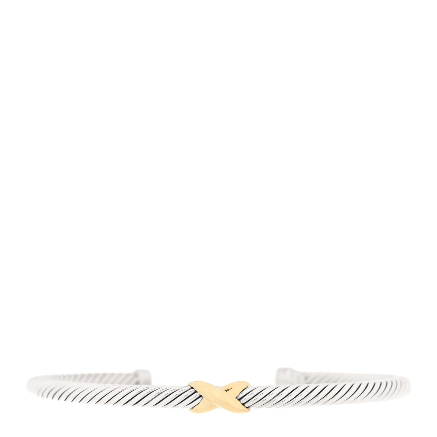 Sterling Silver 18K Yellow Gold 4mm X Station Cable Bracelet
