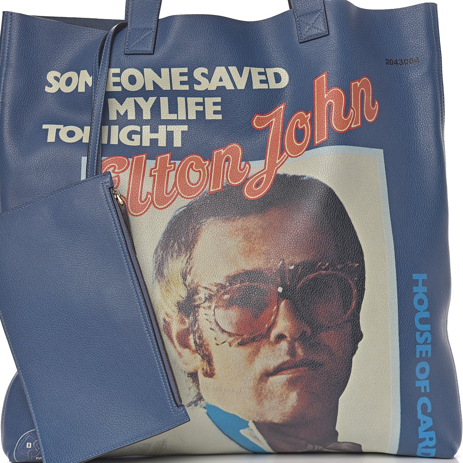 Gucci Calfskin Elton John Someone Saved My Life Tonight Large Tote Blue 8 of 12