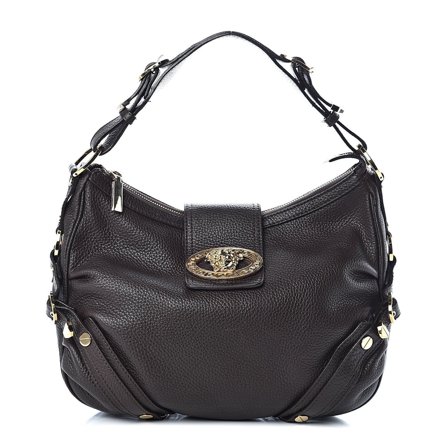 Versace Calfskin Shoulder Bag Brown 1 of 17