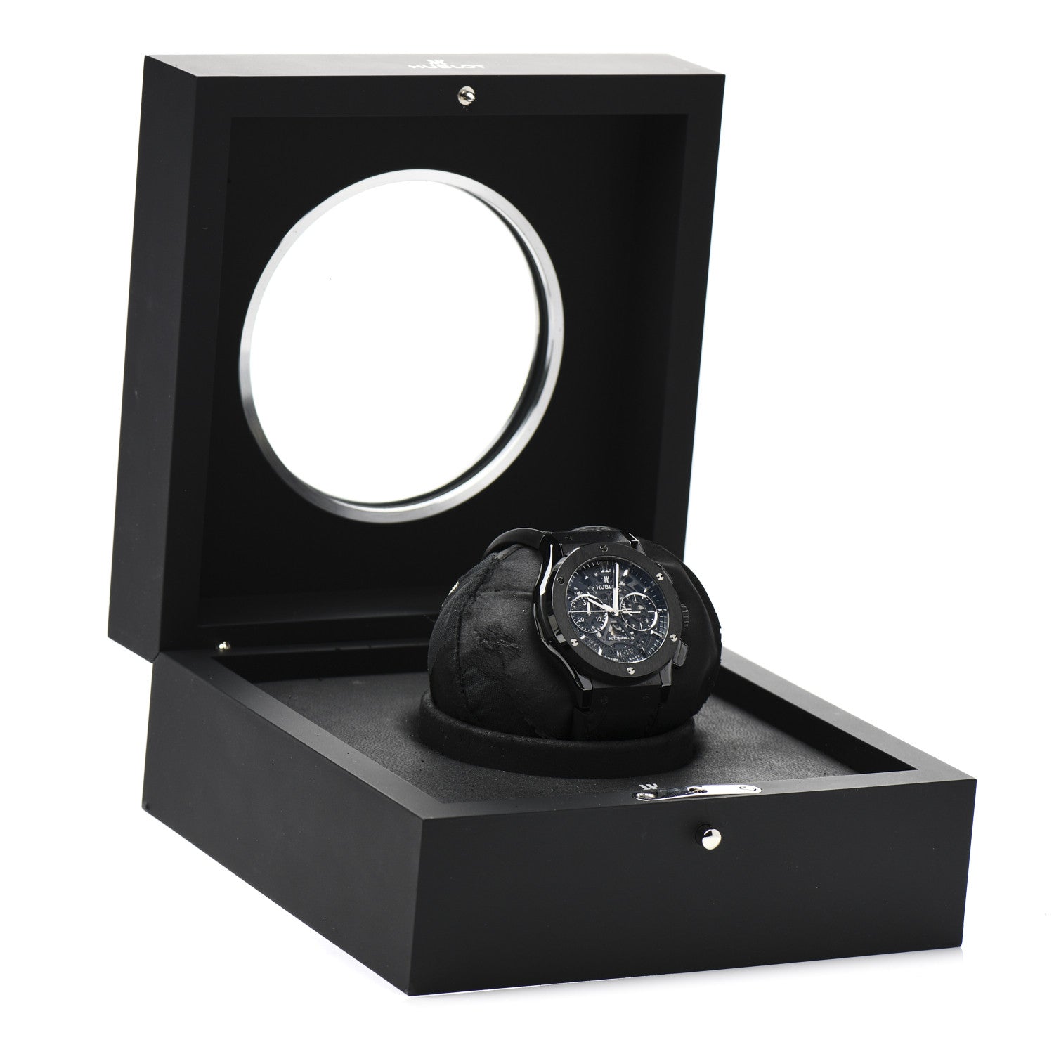 Hublot Titanium Ceramic Alligator 45mm Classic Fusion Aerofusion Chronograph Automatic Watch Black 525.CM.0170.RX 7 of 7
