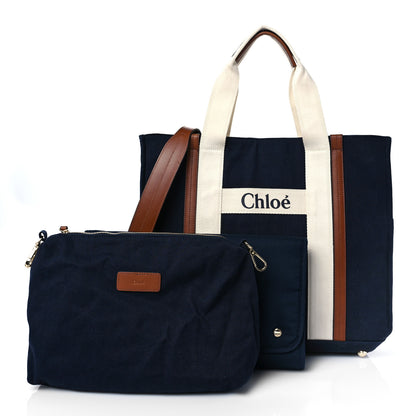 Chloe Cotton Calfskin Changing Bag Navy 1 of 8