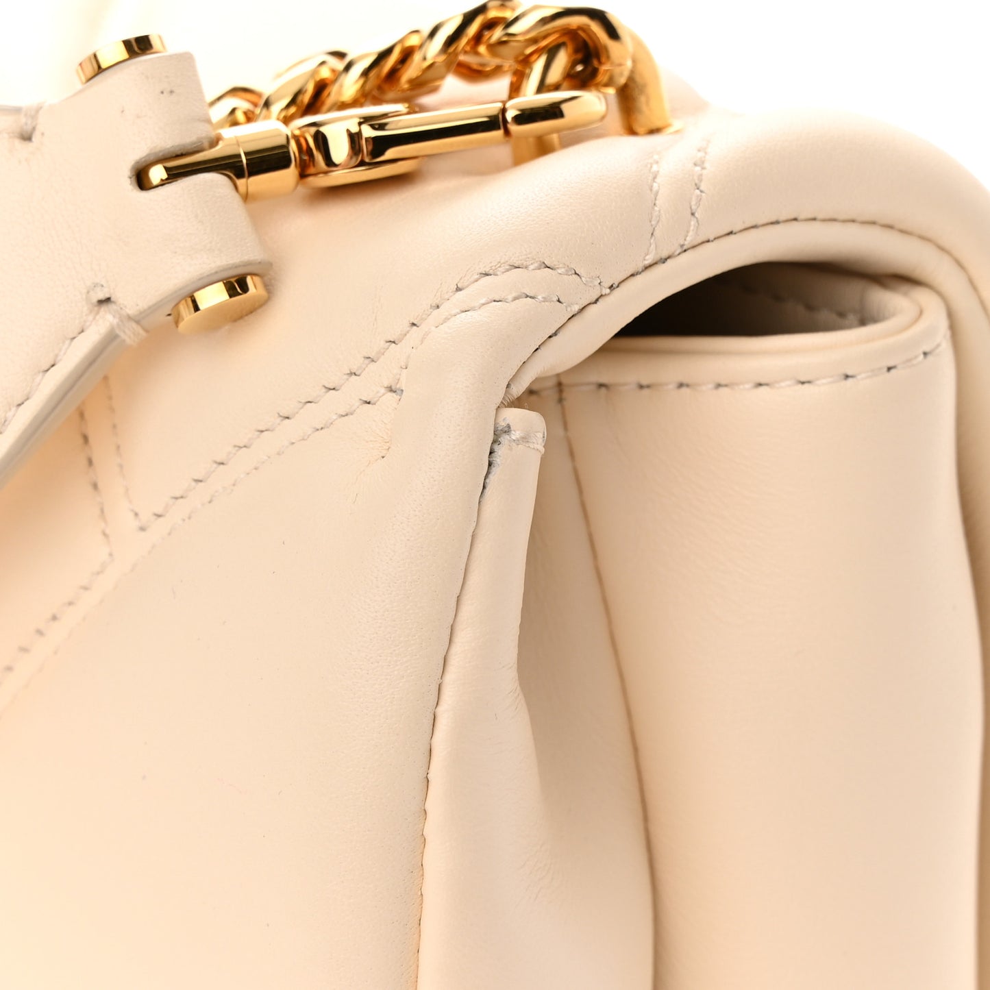 Calfskin Matelasse Mini Serpenti Cabochon Crossbody Bag Ivory Opal