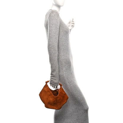 Khaite Suede Calfskin Mini Lotus Tote Caramel 2 of 8