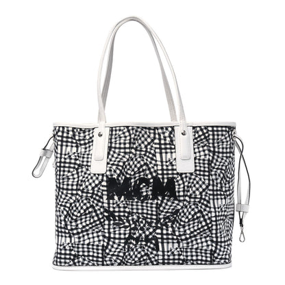 MCM Visetos Medium Liz Reversible Shopper Tote White 4 of 19