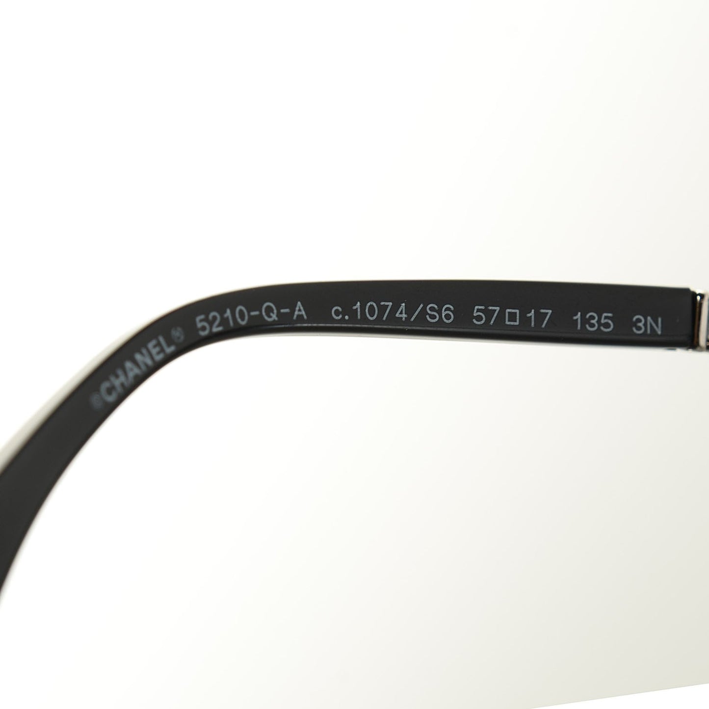 Acetate Lambskin Chain Square Sunglasses 5210-Q Black