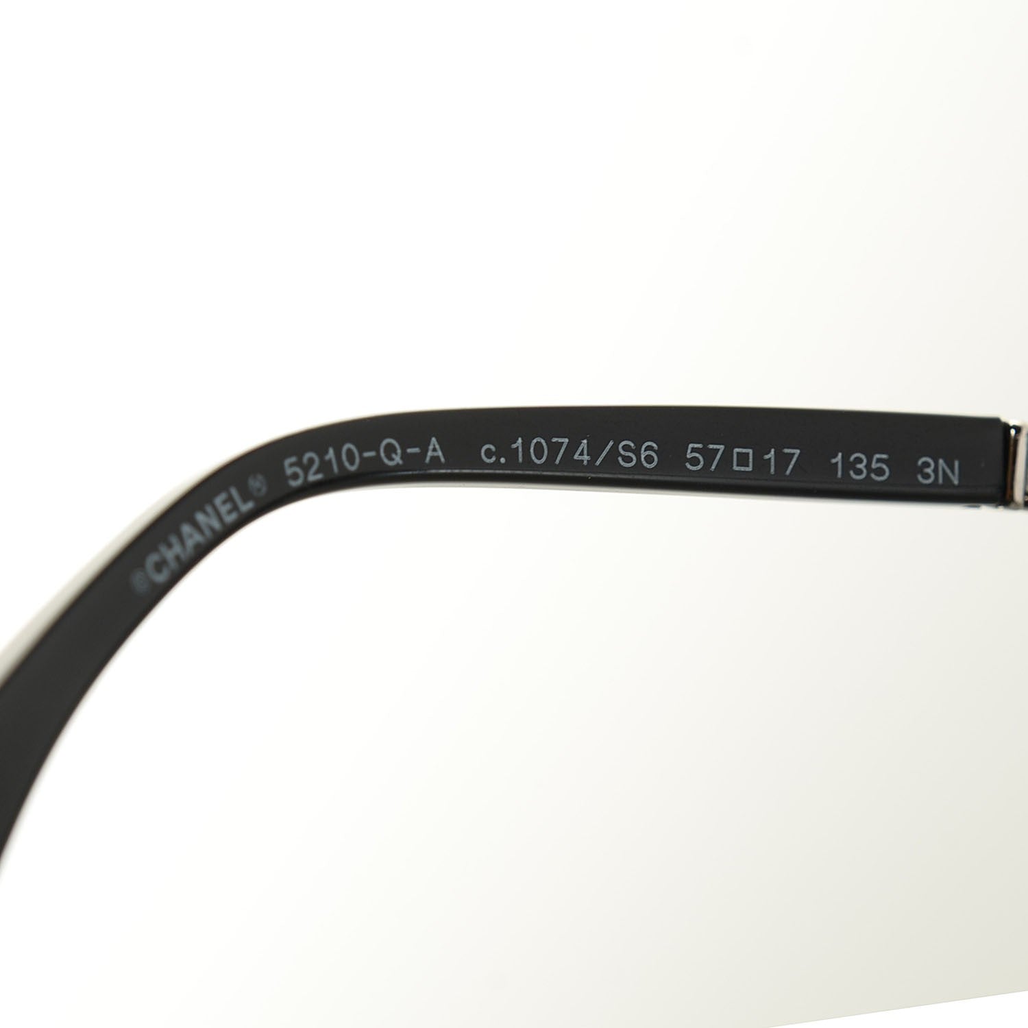 Chanel Acetate Lambskin Chain Square Sunglasses 5210-Q Black 4 of 6