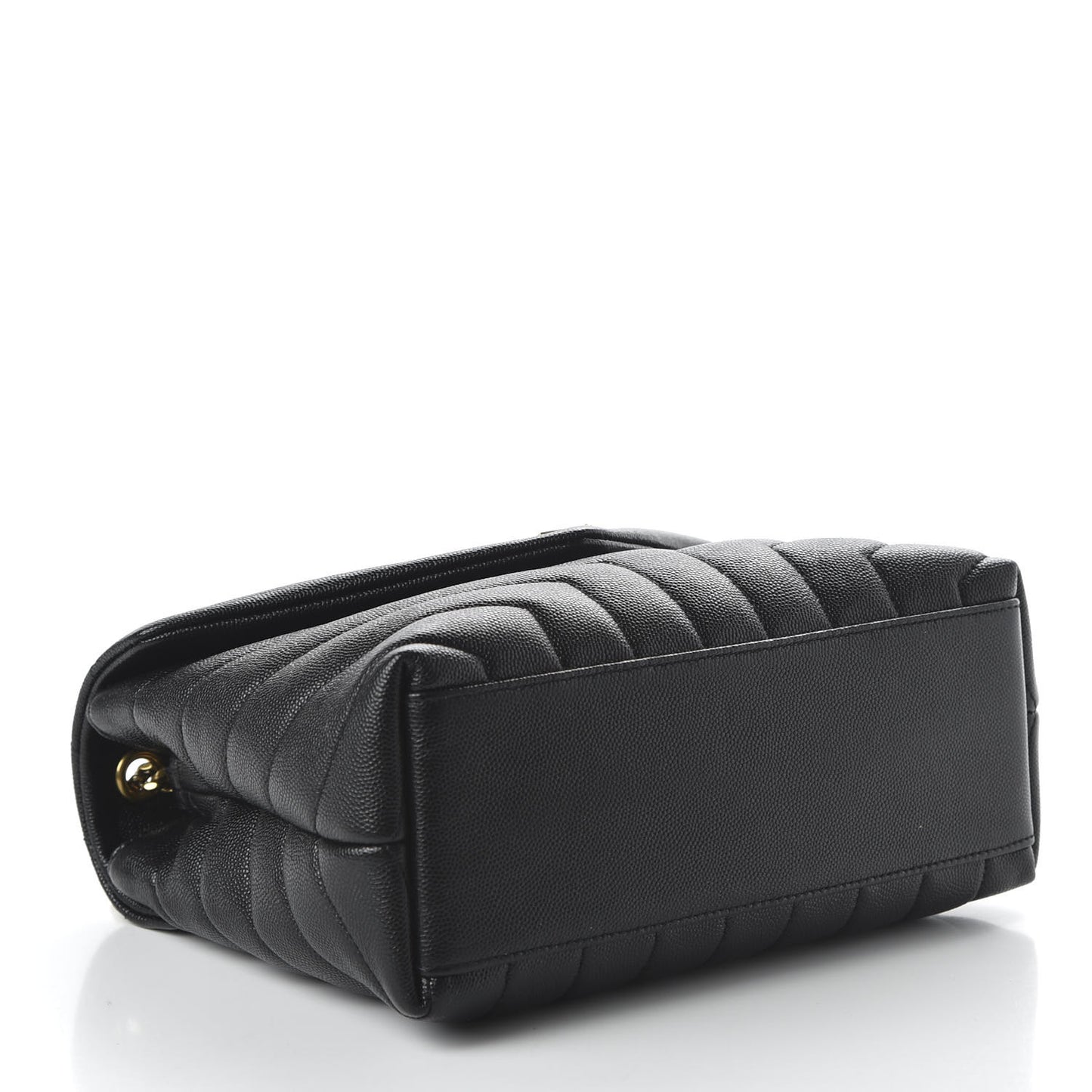 Grain de Poudre Calfskin Y Quilted Monogram Small Loulou Chain Satchel Black