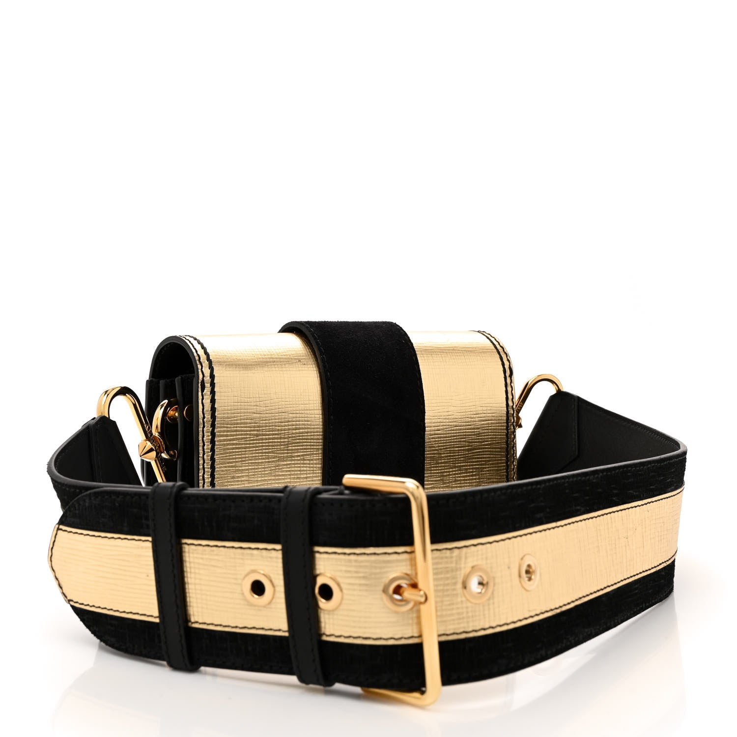 Burberry Metallic Calfskin Small Madison Buckle Bag Gold 3 of 15