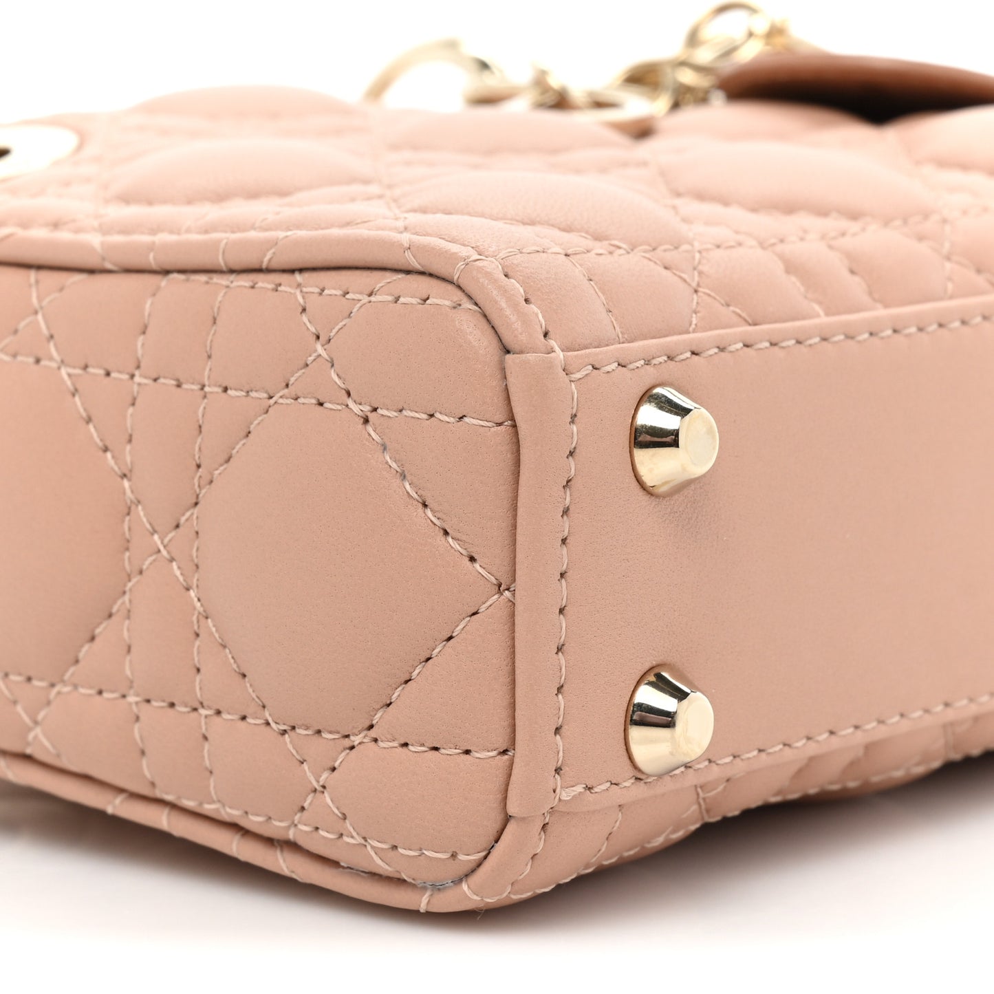 Lambskin Cannage Micro Lady Dior Rose Des Vents