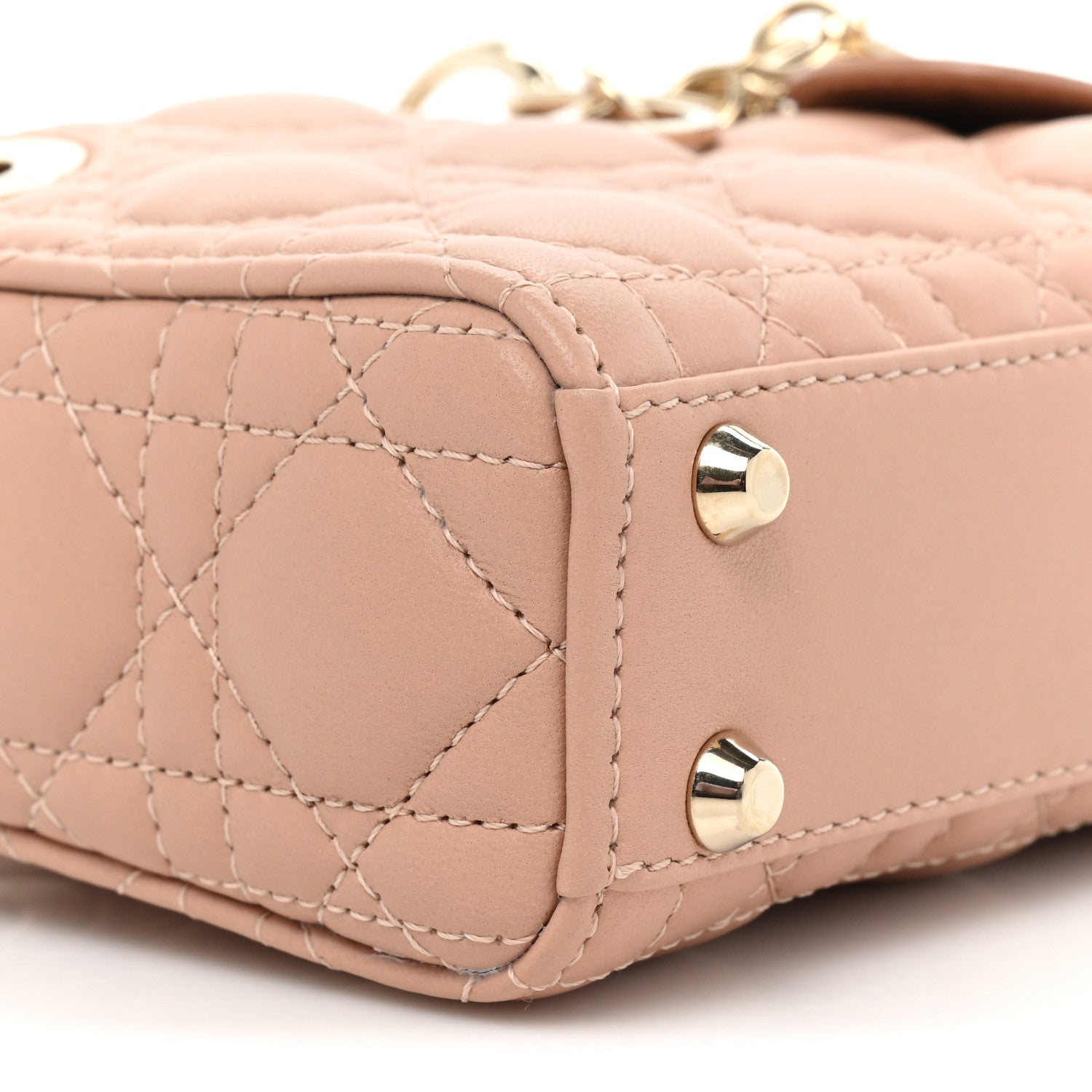 Christian Dior Lambskin Cannage Micro Lady Dior Rose Des Vents 9 of 10